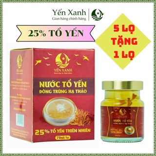 Nước tổ yến sào cao cấp chưng đông trùng hạ thảo - YẾN XANH - Hộp 1 lọ x 70ml