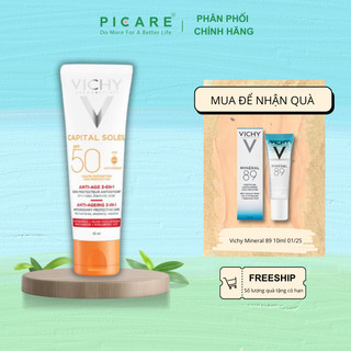 Kem chống nắng ngăn ngừa các dấu hiệu lão hóa Vichy Ideal Soleil Anti-Age SPF50+ 50ml
