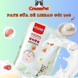 Pate Liebao sốt thịt hầm sữa dê gói 70gr dinh dưỡng cho mèo