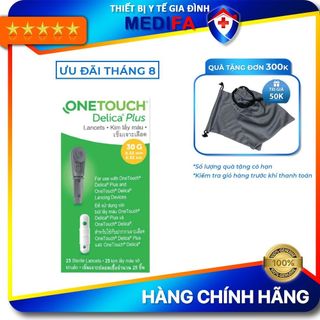 Hộp 25 kim lấy máu onetouch delica plus dùng cho bút thử đường huyết máy onetouch ultra plus flex & select plus