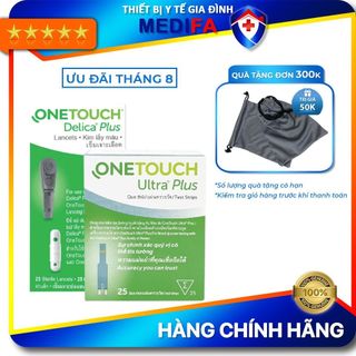 Combo 25 Que Thử Đường Huyết & 25 Kim Chích Máu OneTouch Ultra Plus Flex Nhập Khẩu Chính Hãng