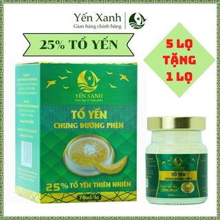 Nước tổ yến sào cao cấp chưng đường phèn 25% tổ yến – YẾN XANH - Hộp 1 lọ x 70ml