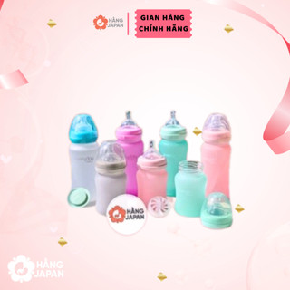 Bình sữa Thủy tinh siêu nhẹ, bọc silicon chống trượt Everyday Baby 150ml/ 240ml cho bé