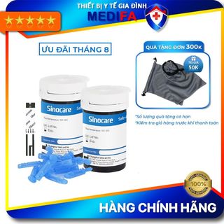 Combo 50 Que Thử Đường Huyết Safe-Accu & Kim Chích Máu Chuẩn Chính Hãng Sinocare, Date Xa