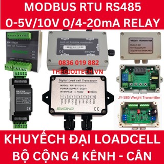 Bộ khuếch đại chuyển đổi loadcell smowo rs485 st02d gt01d analog 4-20ma 0-10v 0-5v rw st01a gt01a jy-s60, bộ tổng 4 kênh