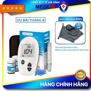 [TRỌN BỘ] Máy Đo Đường Huyết Sinocare Safe-Accu Chính Hãng, Bảo Hành Trọn Đời, Kèm Bút Chích Máu, 25 Que & 25 Kim