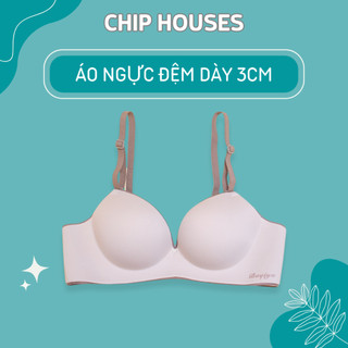 Áo Ngực Su Không Gọng Nâng Ngực Tạo Khe Hai Dây Cài Sau Đệm Dày ANK92