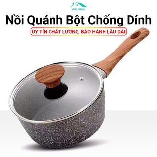 Nồi Nấu Bột Chống Dính - Nồi Quấy Bột Size 16cm - 18cm Dùng Có Bếp Từ, Bếp Gas, Bếp Hồng Ngoại - Bh 6 Tháng