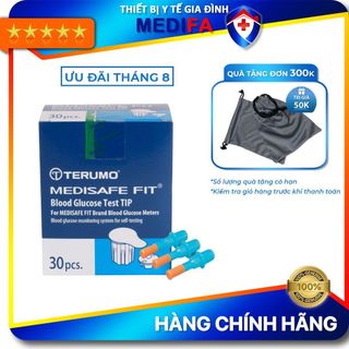Combo Hộp 30 Que Thử Đường Huyết Terumo Medisafe Fit Kèm Hộp 30 Kim Lấy Máu Terumo