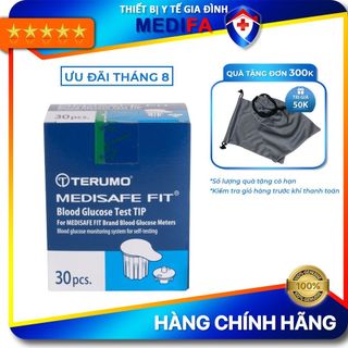 Hộp 30 que thử đường huyết tiểu đường Nhật Bản Terumo Medisafe Fit, niêm phong riêng từng que