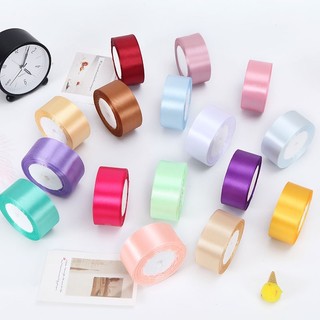 Ruy băng lụa vải satin 1cm/2cm/4cm cuộn dài 22m đủ màu sắc gói quà làm nơ làm hoa, gói hoa