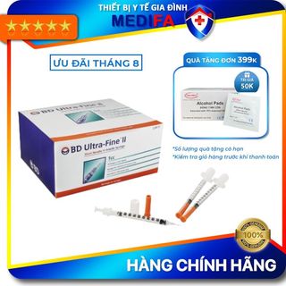 Hộp 100 cây bơm kim tiêm 1ml Insulin BD ULTRA - FINE II SHORT NEEDLE