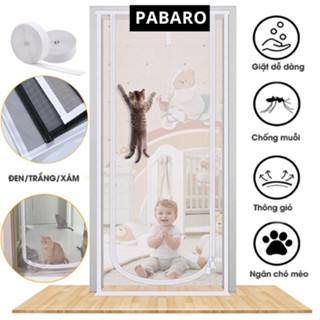  Rèm Cửa Lưới Có Khóa Kéo Chống Cào Chống Thú Cưng Chạy Ra Ngoài Rèm lưới chống muỗi pabaro 
