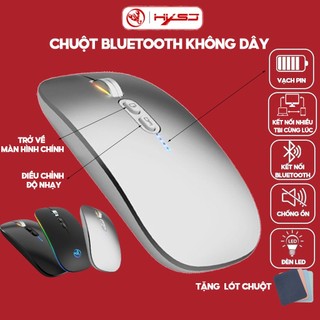 Chuột không dây Bluetooth HXSJ M103 wireless tự sạc pin siêu mỏng không gây tiếng ồn cho laptop MCBook PC Tablet PAD