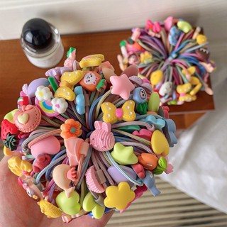 Set 2 Dây Cột Tóc Cao Su Co Dãn Kiểu Hoạt Hình Dễ Thương Cho Bé Gái