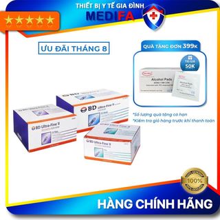 Hộp 100 cây bơm kim tiêm Insulin tiểu đường 0.3 mL, 0.5 mL, 1 mL BD ULTRA - FINE II SHORT NEEDLE - U100