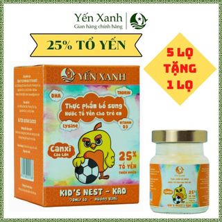 Nước tổ yến sào chưng dành cho trẻ em Kid's Nest Kao hương vani 25% tổ yến– YẾN XANH - Hộp 1 lọ x 70ml