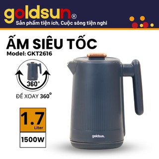 Ấm siêu tốc goldsun gkt2616 công suất 1500w dung tích 1.7l vỏ 2 lớp siêu an toàn