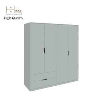 Happy furniture , tủ quần áo 4 cánh mở 2 ngăn kéo - molly , tcm_109 , 160cm x 54cm x 176cm