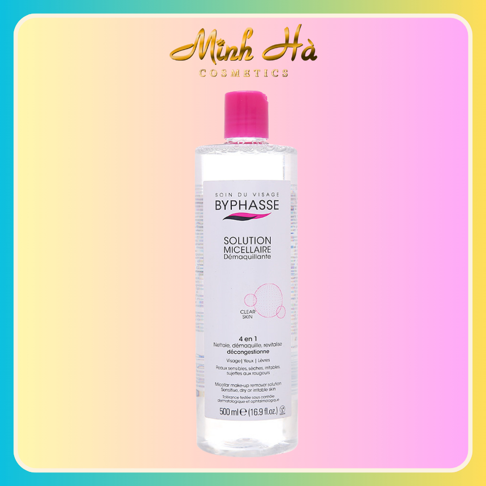 Nước tẩy trang Byphasse Solution Micellaire 500ml làm sạch dịu nhẹ cho da