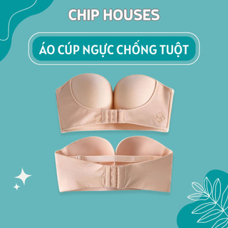 Áo Cup Ngực Chống Tuột Nâng Ngực Đệm Dày, Áo Lót Nữ Không Dây Không Gọng Tạo Khe AN336