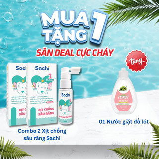 Combo 2 xịt chống sâu răng cho bé sachi -giảm hôi miệng,bảo vệ răng miệng 30ml