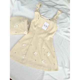 Đầm Hai Dây Đính Nơ Chất Dạ Text Siêu Xinh - ellie Dress