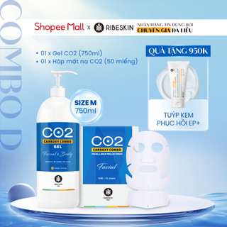 Combo D (Size 750ml Mặt nạ cắt sẵn) Bộ thải độc da CO2 giúp da sạch sâu, căng bóng, ngăn ngừa mụn