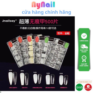 Hộp móng úp nhọn 500 móng màu trong và đục lẻ 5,6,7,8,9