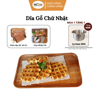 Dĩa gỗ chữ nhật gỗ xà cừ MyCook đựng trái cây, điểm tâm, khay gỗ trang trí được gia công tỉ mỉ