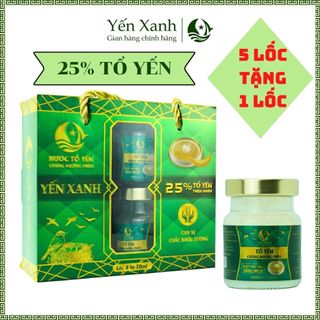[MUA 5 TẶNG 1] Nước tổ yến sào cao cấp chưng đường phèn 25% yến – YẾN XANH - Lốc 6 lọ x 70ml