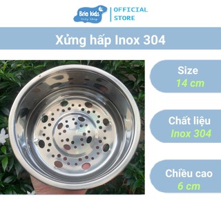 Xửng hấp đồ ăn size 14cm, chất liệu inox 304 an toàn