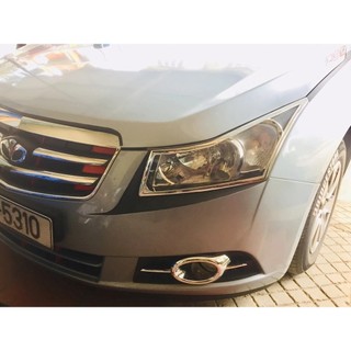 Bộ 2 ốp viền đèn Pha mạ crom xe Lacetti Nhập, Chevrolet Cruze cho các đời 2009 đến 2013