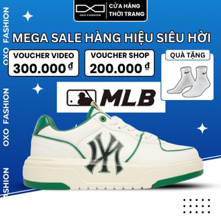 Giày mlb chunky liner ny yankees white green 3asxca12n-50gns chính hãng dành cho nam nữ, mlb real fullbox oxo fashion