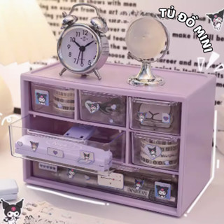 Tủ đồ mini, tủ đồ để bàn dễ thương đựng đồ dùng học tập, mỹ phẩm có ngăn kéo với 4 màu sắc DARIA