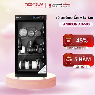 Tủ chống ẩm máy ảnh 50L nhập khẩu Andbon AD-50S, Tủ hút ẩm máy ảnh 50 Lít 3 ngăn chống xước tiết kiệm cài đặt % độ ẩm