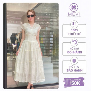 Váy cổ V dáng xòe Mái Em_GVTVOX1139TON