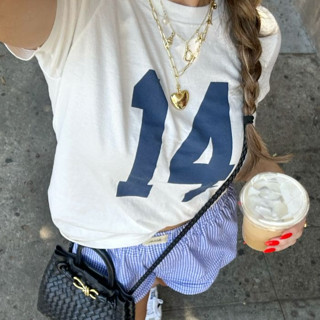 Áo Thun Baby Tee In Số 14 - Áo Pinterest Coquette Girly Y2k Đáng Yêu Vintage Phong Cách Âu Mỹ Ngắn Tay Cotton 100%