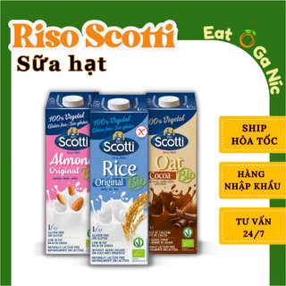 [Riso Scotti] Sữa Hạt Hữu Cơ Riso Scotti NHẬP KHẤU Ý, Không đường lactose, Không gluten - Hộp 1L