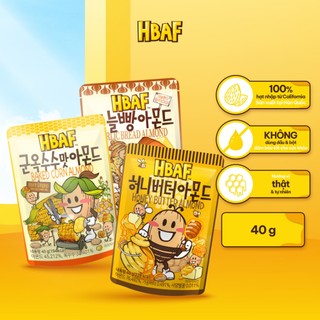 [5 GÓI 40g TẶNG  2 GÓI CHA CHA 20G] Hạnh Nhân HBAF Hàn Quốc Thơm Ngon Tẩm Vị Bơ Mật Ong, Bắp Nướng, Bánh Mì Bơ Tỏi