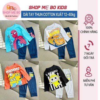 Quần áo trẻ em - Đồ bộ thun cotton bé trai dài tay thu đông tay dài quần dài từ 9 đến 40kg