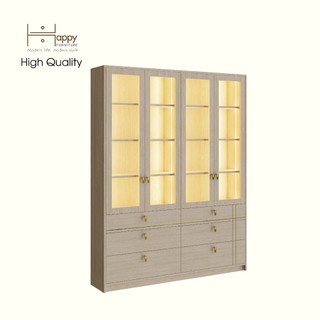 Happy furniture , gỗ tự nhiên , tủ sách cửa kính - jocasta , tcm_181 , 160cm x 30cm x 200cm