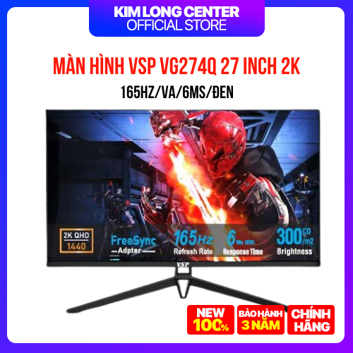 Màn hình VSP 27 inch 2K VG274Q (Phẳng/165Hz/VA/6ms/Đen) - Hàng chính hãng - BH 3 năm