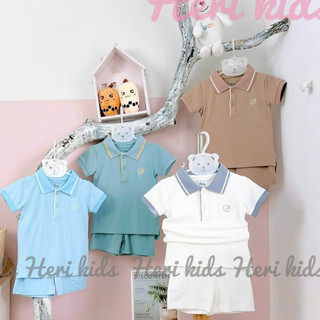 Bộ cộc tay kẻ Polo BUBABY
