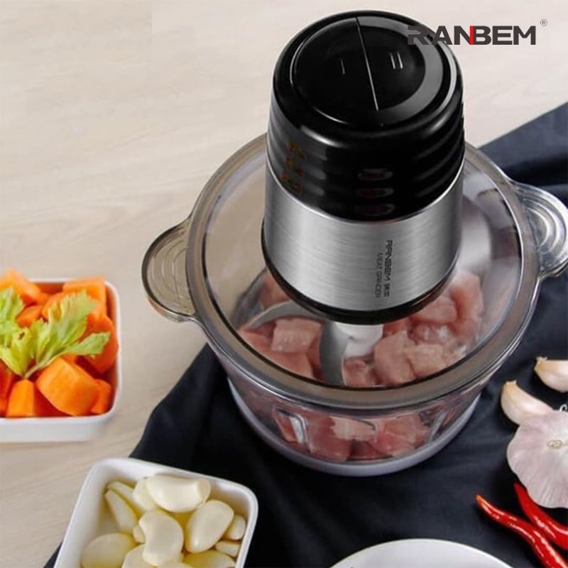 Máy xay thịt đa năng Ranbem Model 224A 300W 2 tốc độ lưỡi kép bảo hành 12 tháng