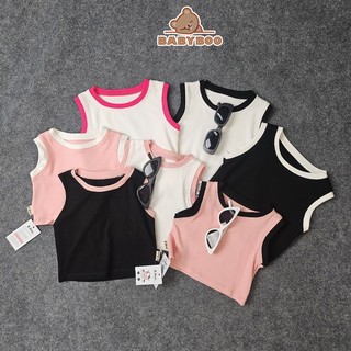Áo Croptop Sát Nách Cho Bé Lé Màu, Co Dãn 4 chiều, Thấm Hút Mồ Hôi Tốt - Babyboo - CRSN01