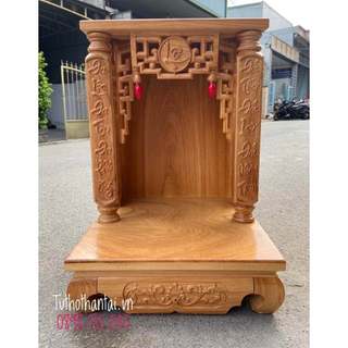 Bàn thờ thần tài ông địa cột vuông khắc chữ 48 X 68cm