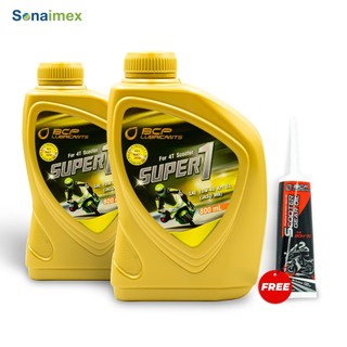 Combo 2 Chai Nhớt Xe Tay Ga BCP Thái Lan 10W40 SL 800mL Tặng Nhớt Hộp Số (Nhớt Láp) BCP 80W90 120mL