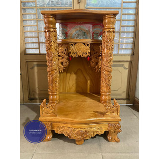 Bàn thờ thần tài ông địa gỗ gõ đỏ 60 x 98cm - tuthothantai.vn