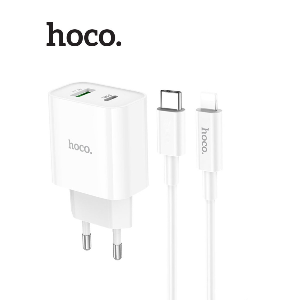 Bộ sạc nhanh Typec to IP PD20W 3.0A dùng cho 11/12/13/14 Hoco C80/C80A Plus 2 cổng ( USB + Type-C ) dài 1m | BigBuy360 - bigbuy360.vn